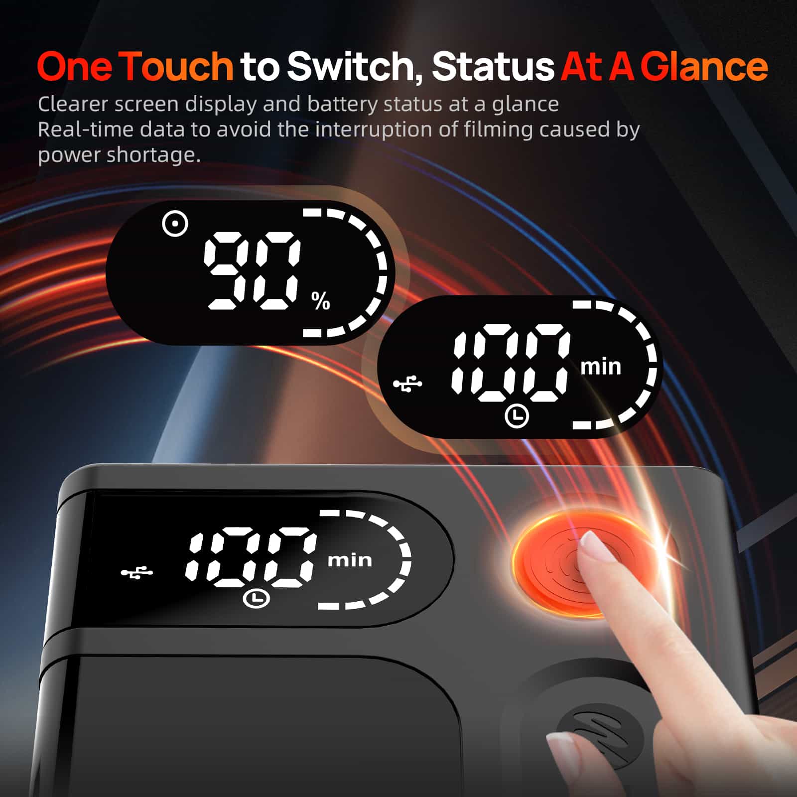Moman Power 50 Touch 50Wh V Mount Battery with LED Display, D-Tap, USB-A, USB-C, and DC Ports - Image 4