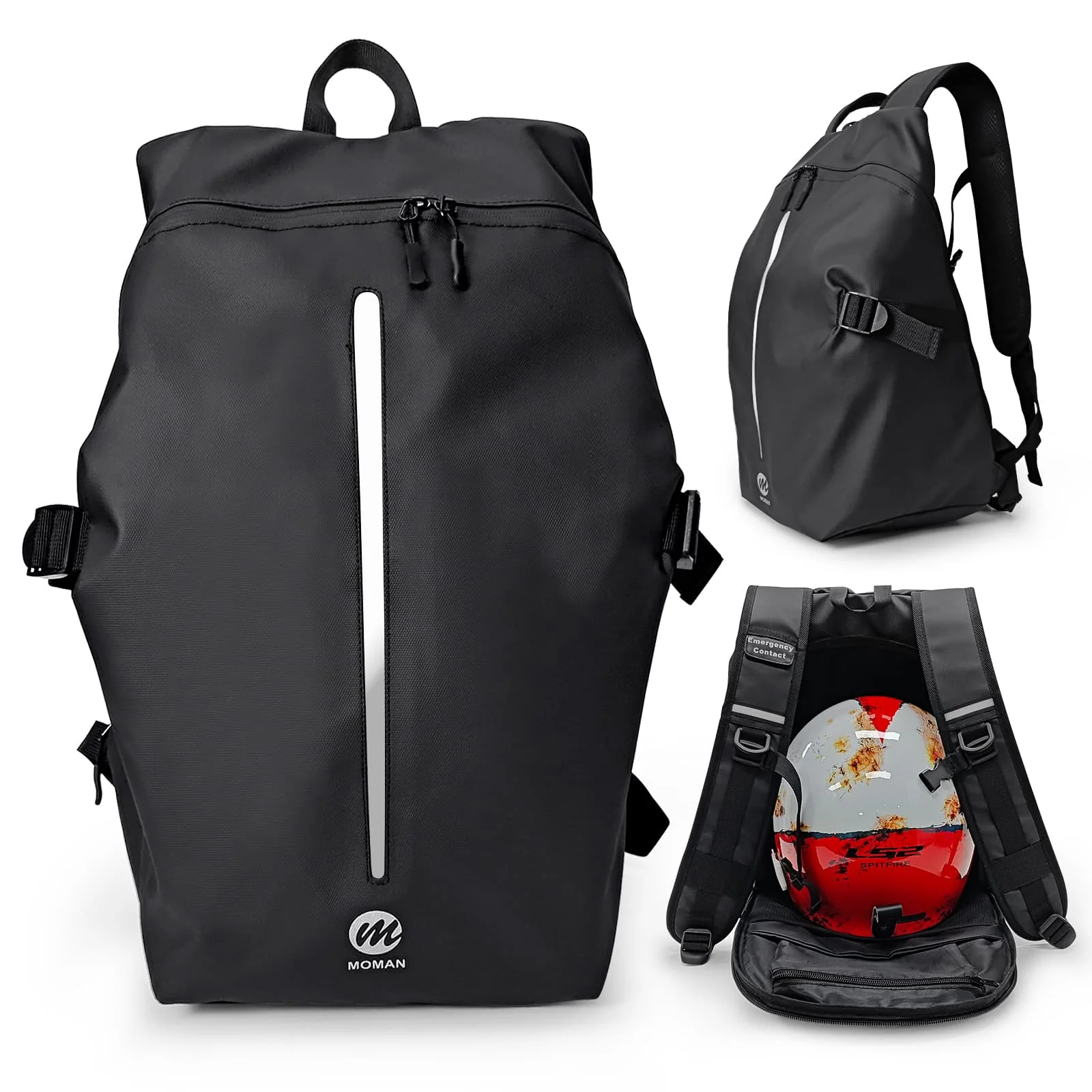 Moman B2R Best Backpack for Motorcycle Helmet, 40L Capacity, Waterproof, Safe, and Comfortable for Motorcycling, Sports, Travel, and Outdoor Use