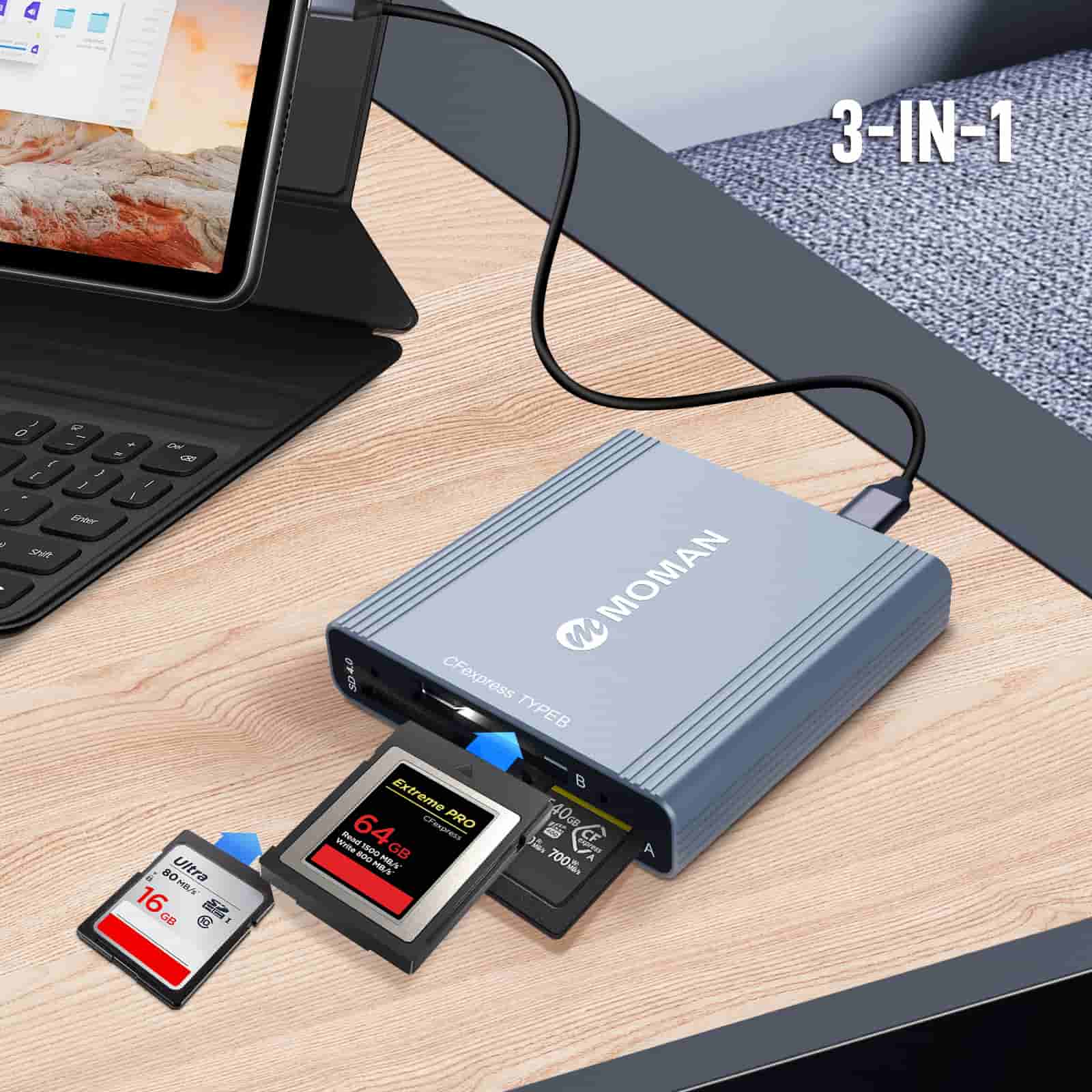Moman CR3 Best Gift for a Professional Photographer, Memory Card Reader for Digital Camera - Image 7