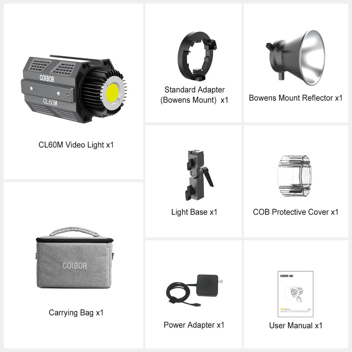 COLBOR CL60M Best Studio Light for Video, 65W LED, 5600K Color Temp, Matrix Control, Type-C & PD Charge - Image 8