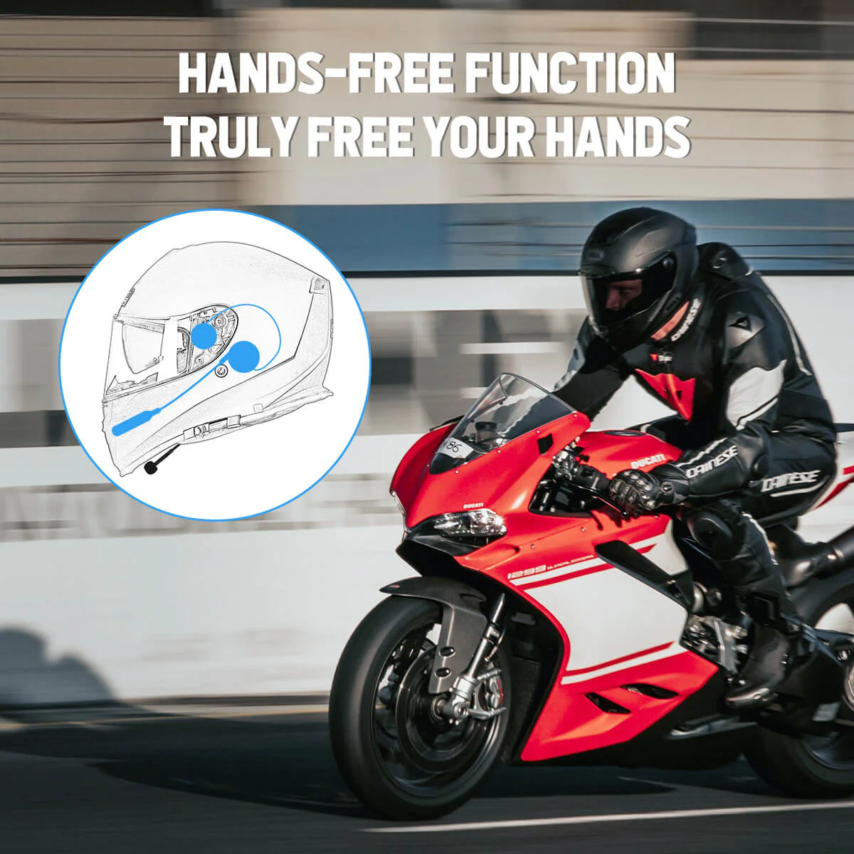 Moman H4 Best Wireless Earphones for Motorcycle Riding (Single Person Use) - Image 2