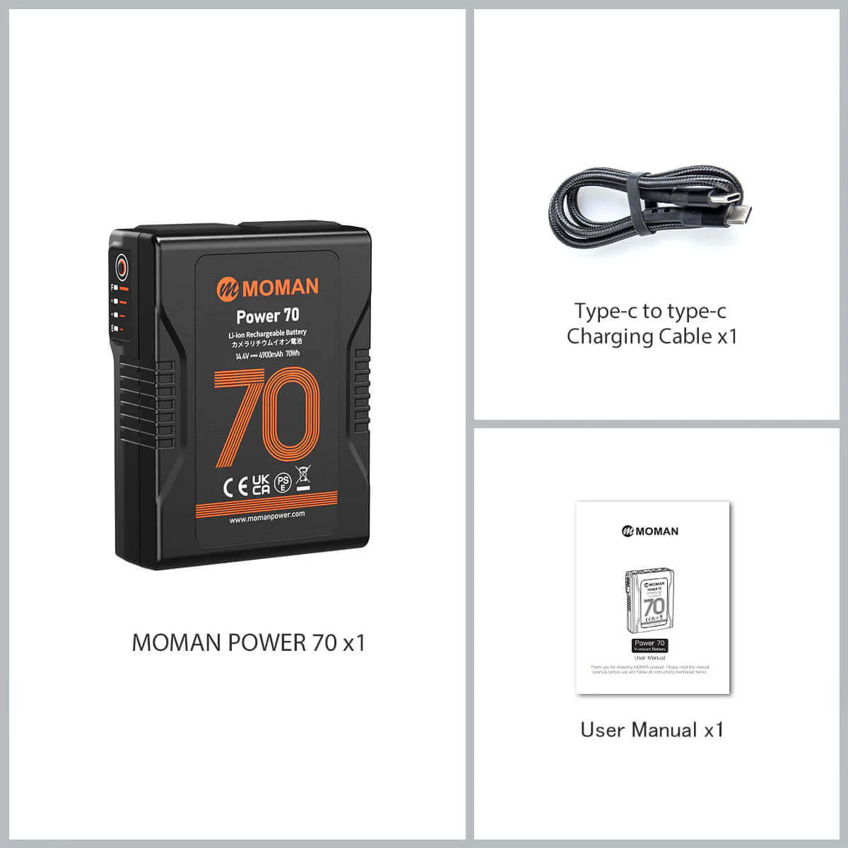 Moman Power 70 70Wh V Mount Battery with a D-Tap, USB-A, and USB-C Ports - Image 9