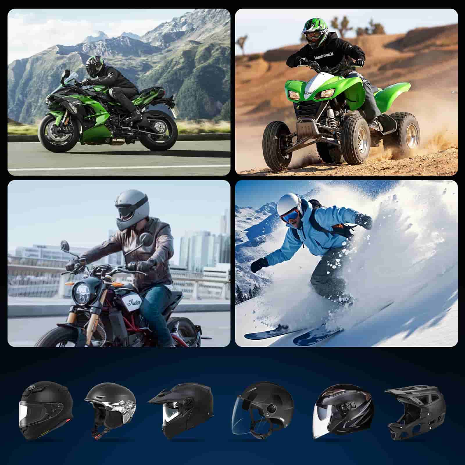 Moman RS-S Bluetooth Headset for Motorcycle Riders with Speaker and Mic, FM Radio and Noise Cancellation Earphone (Single Person Use) - Image 9