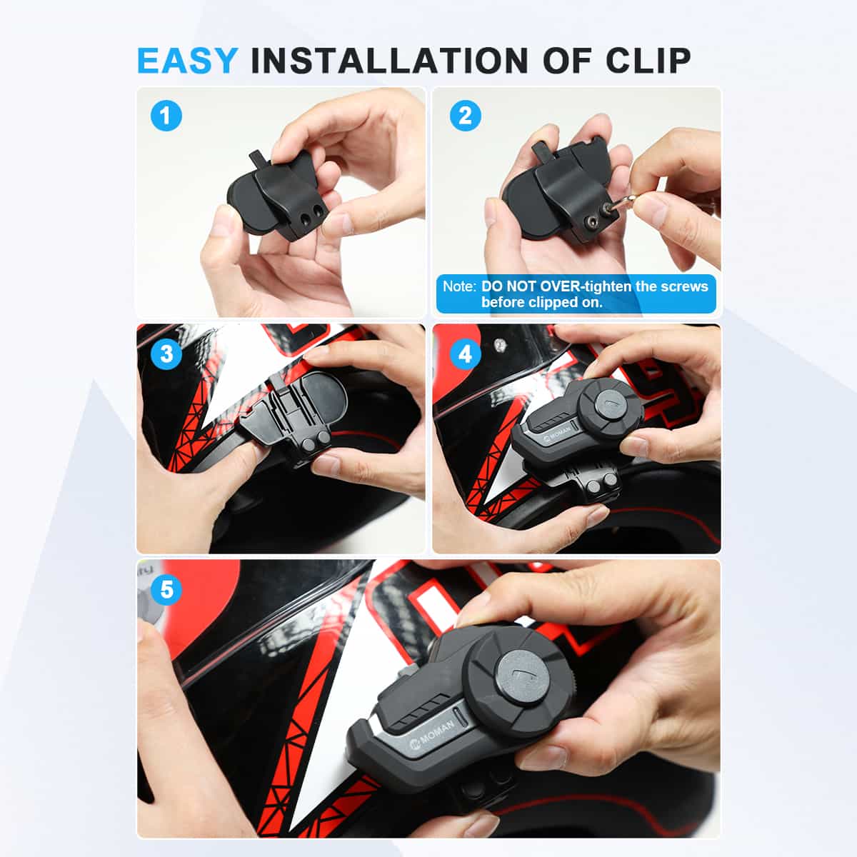 【For Moman H2/H2 Pro Only】Bluetooth Motorcycle Helmet Speaker with 2-in-1 Soft and Hard Microphones - Image 6