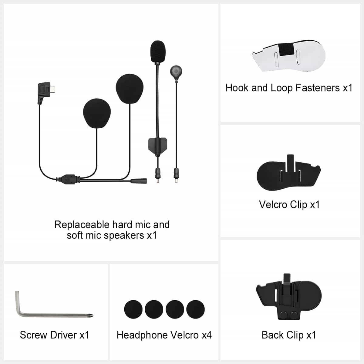 【For Moman H2/H2 Pro Only】Bluetooth Motorcycle Helmet Speaker with 2-in-1 Soft and Hard Microphones - Image 7