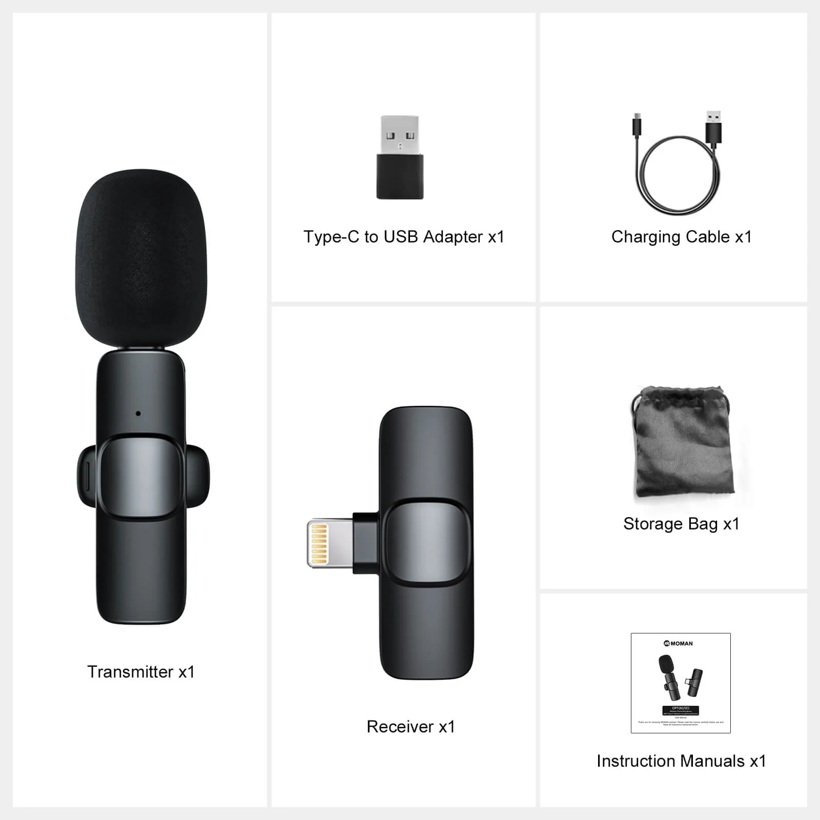 Moman CP1(A) Clip on Wireless Microphone for iPhone - Image 7