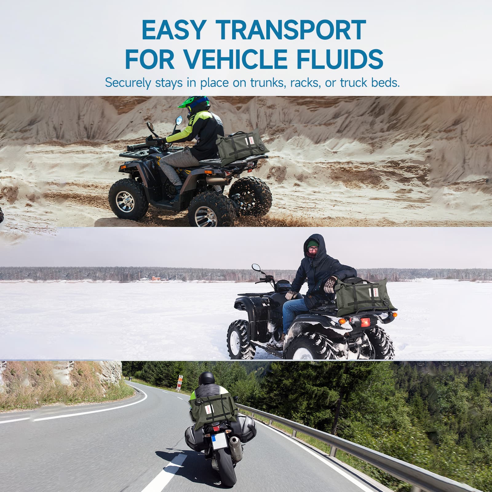 Moman Motorcycle Fuel Bag, 2-Gallon Foldable Utility Bladder, Leakproof Double-Layer Design for Safe Fuel & Fluid Storage and Transport - Image 2