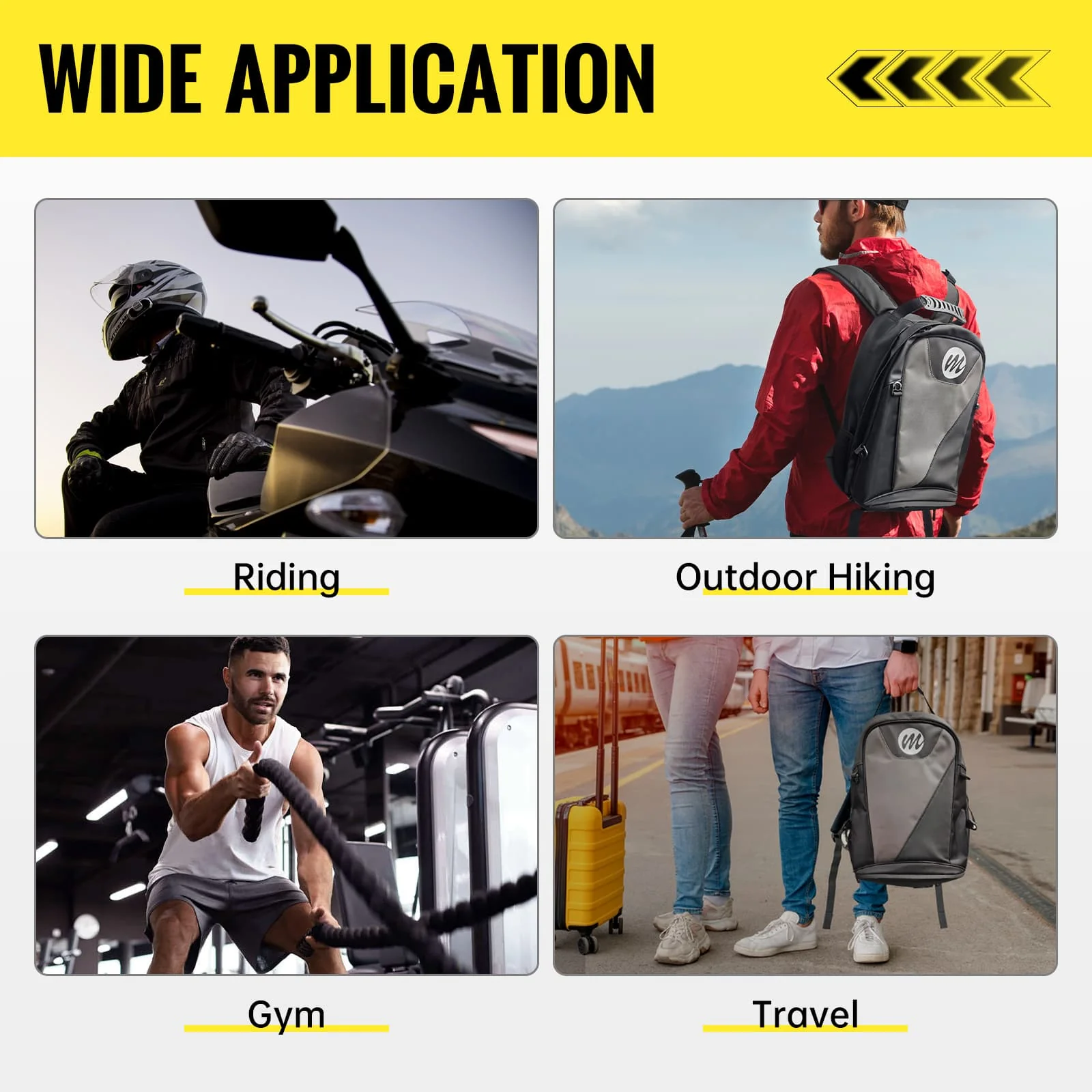 Moman BM1 Motorcycle Backpack with Helmet Holder, 40L Capacity, Multiple Pockets, Waterproof, USB Charging Port Featured - Image 8