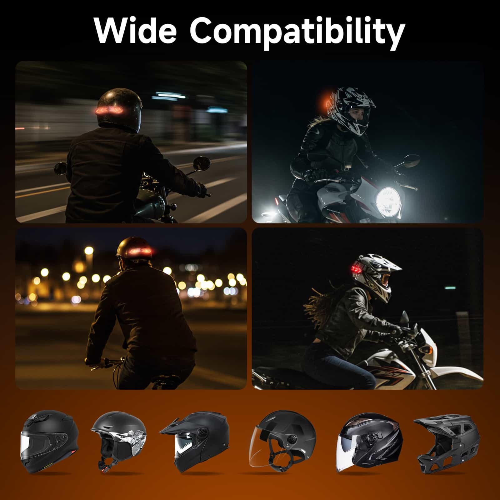 Moman HLT1 Motorcycle Helmet LED Brake Light, Flashing/Left/Right Turn Signals Included, 24-hour Use, IPX4 Waterproof - Image 7