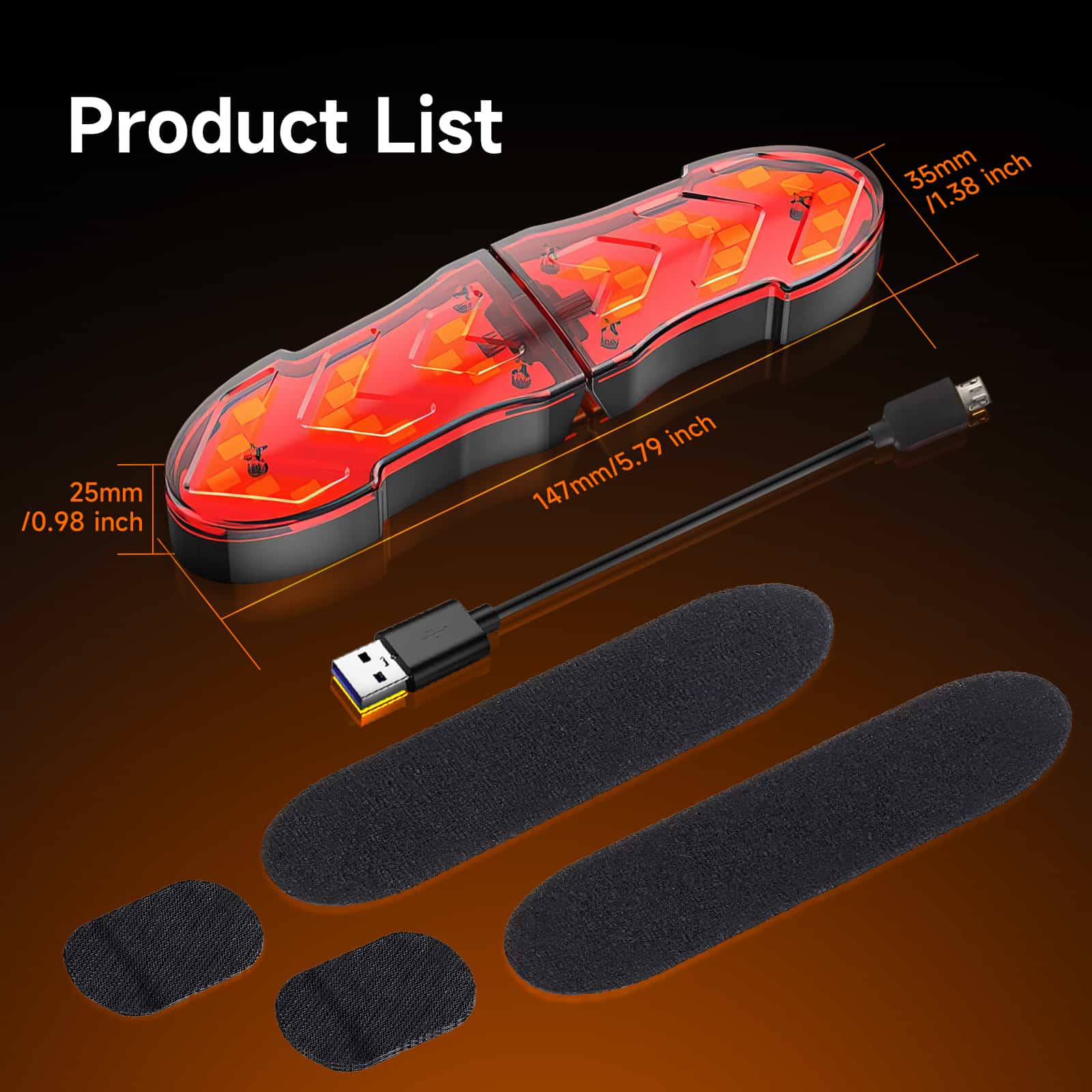 Moman HLT1 Motorcycle Helmet LED Brake Light, Flashing/Left/Right Turn Signals Included, 24-hour Use, IPX4 Waterproof - Image 8