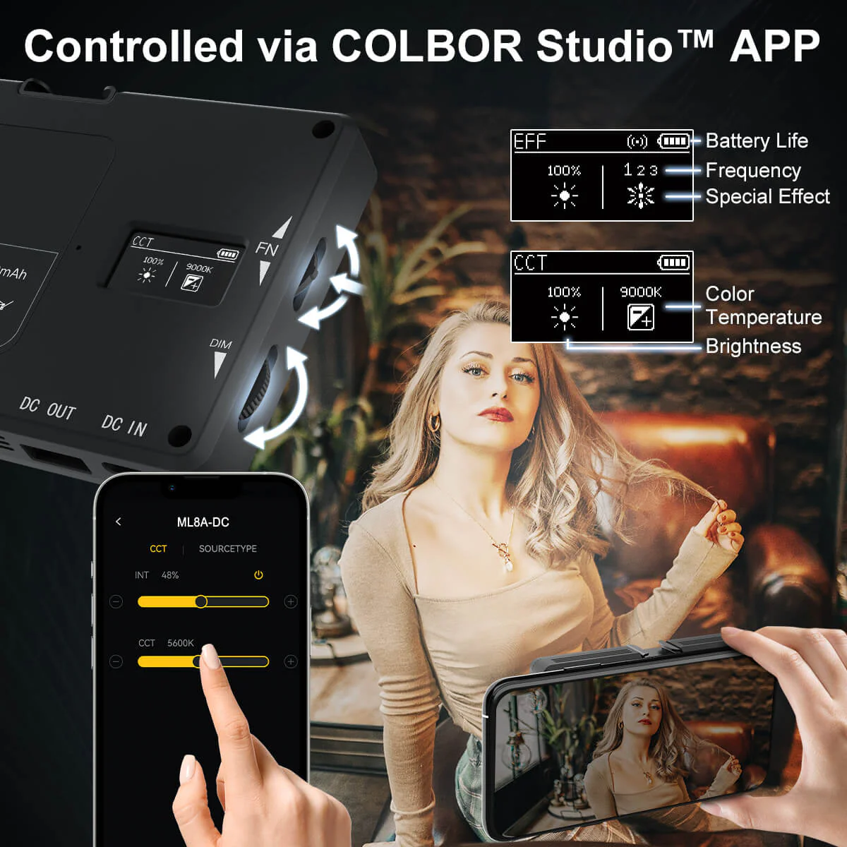 Moman ML8A-DC Bi-color Phone Camera Light - Image 5