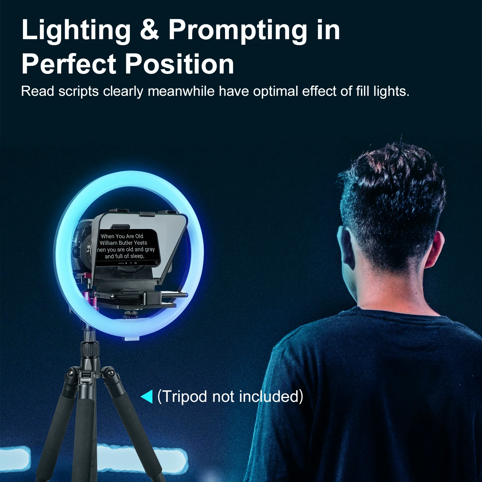 Moman MTRX Teleprompter Rig, RGB Ringlight Included (Ringo Series) - Image 3