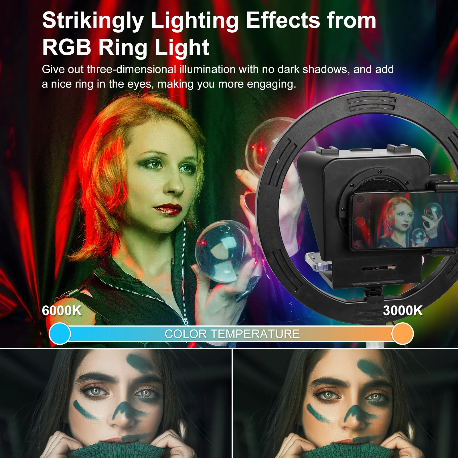 Moman MTRX Teleprompter Rig, RGB Ringlight Included (Ringo Series) - Image 4