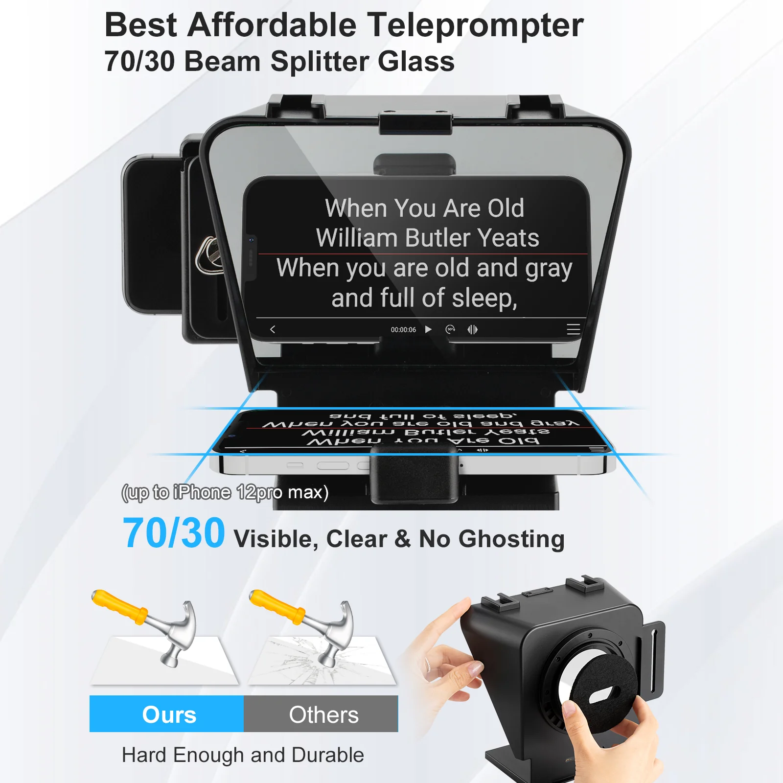 Moman MTRX Teleprompter Rig, RGB Ringlight Included (Ringo Series) - Image 5