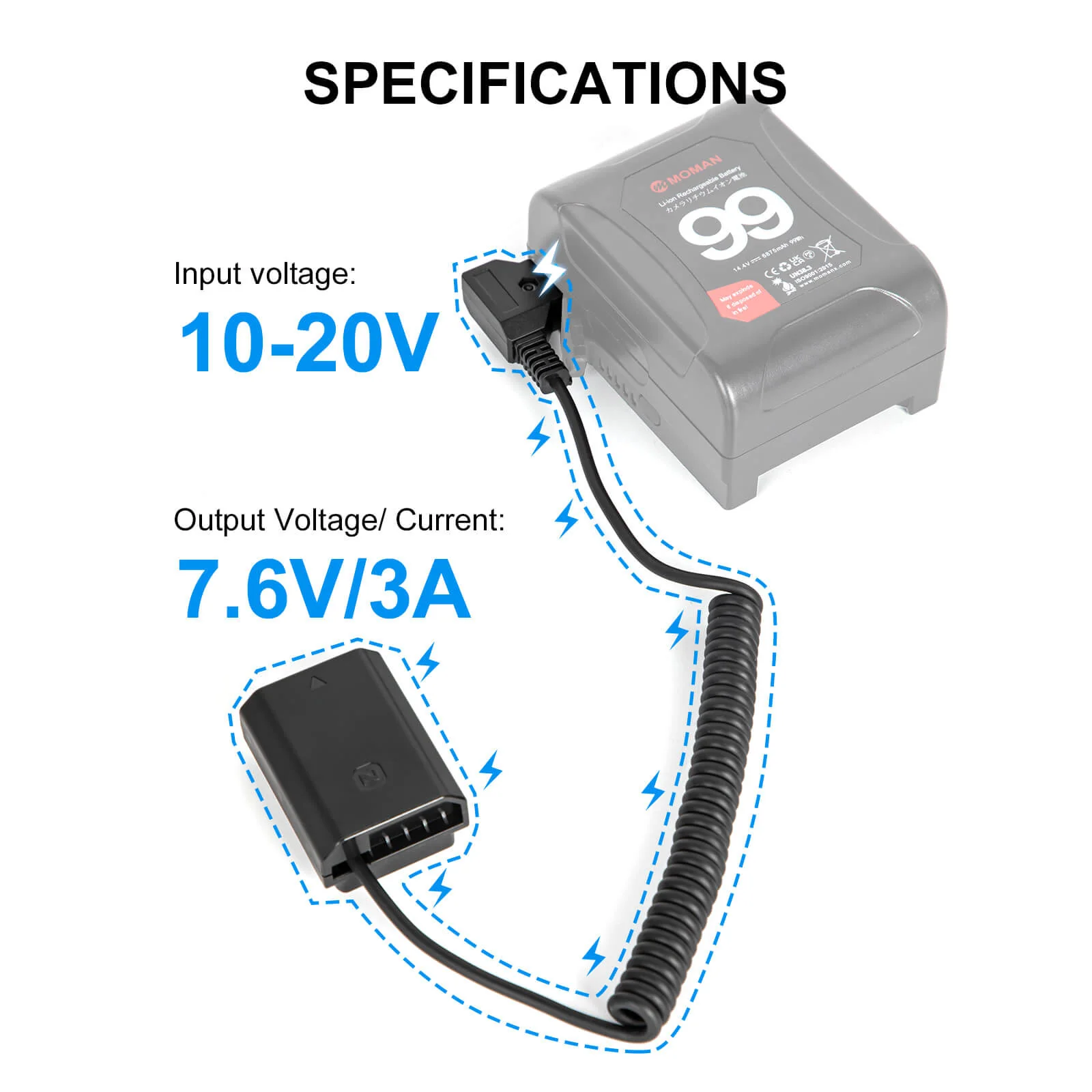 Moman DFZ100 Power Cord for Camera - Image 3
