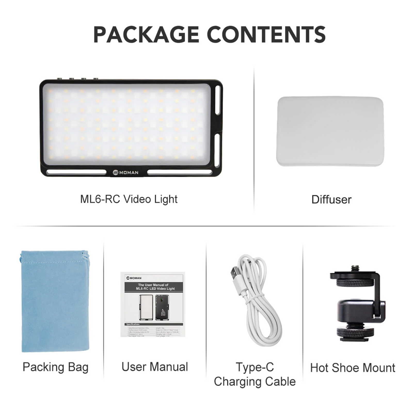 Moman ML6-RC RGB LED Panel Light for Camera - Image 10