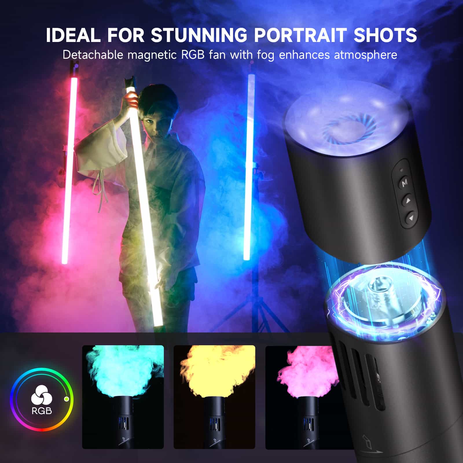 COLBOR CF5 Smoke Fog Machine, 40W Output, 60° Adjustable Fogger with Remote Control for Photography - Image 5