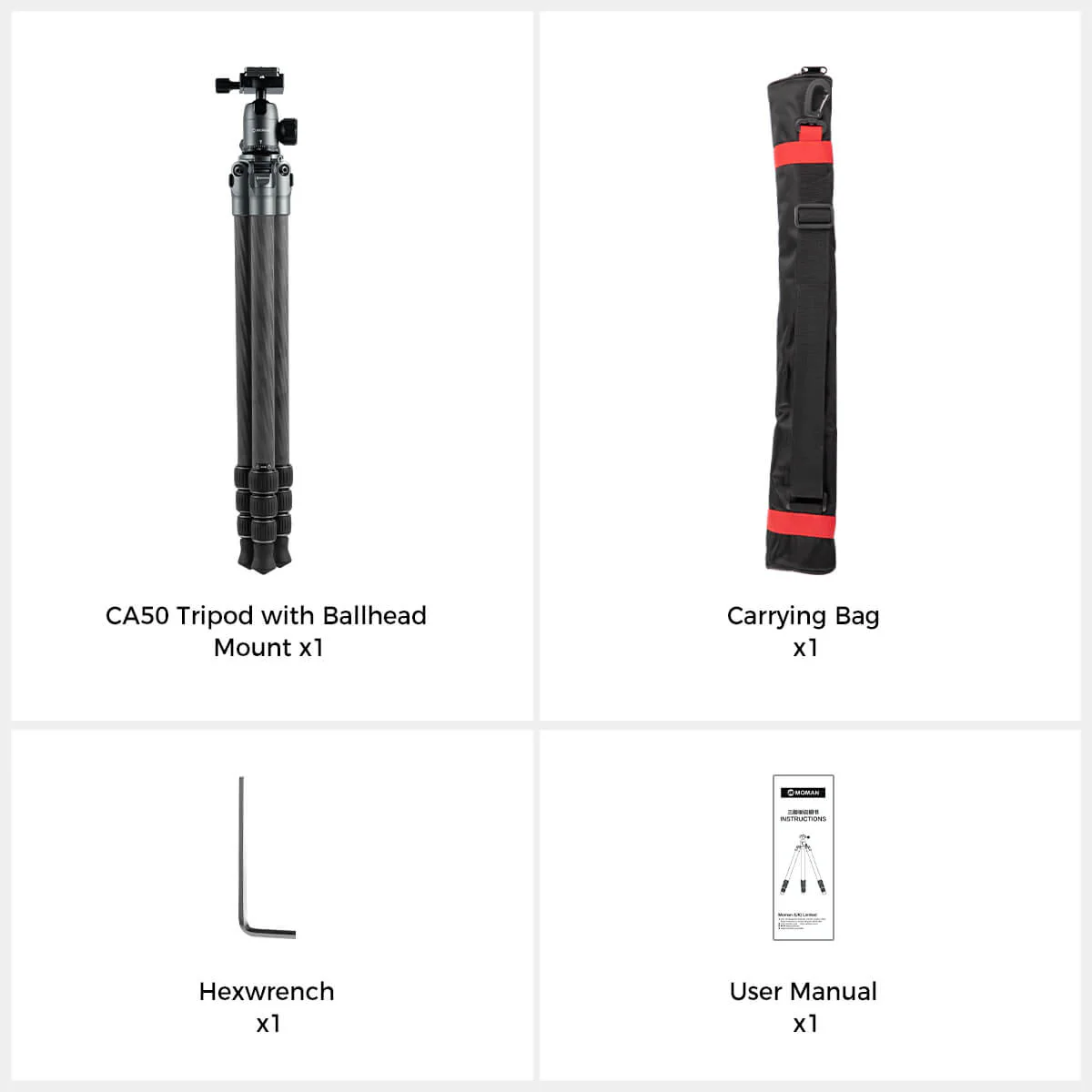 Moman CA50 Tripod for Travel Photography with Ball Head Mount, 10kg Payload - Image 7
