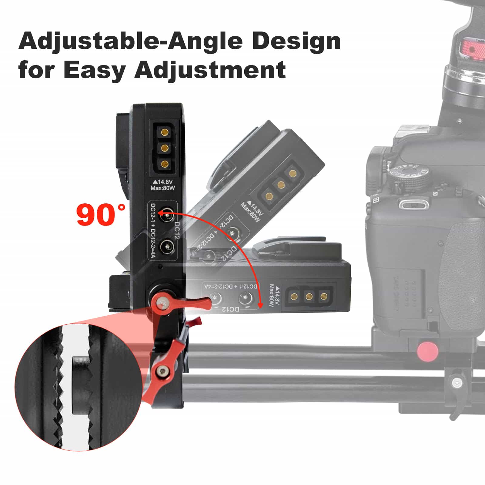 Moman MVBP V Mount Battery Plate for BMPCC 4K, Compatible with Light Stands, Tripods or Rods - Image 8