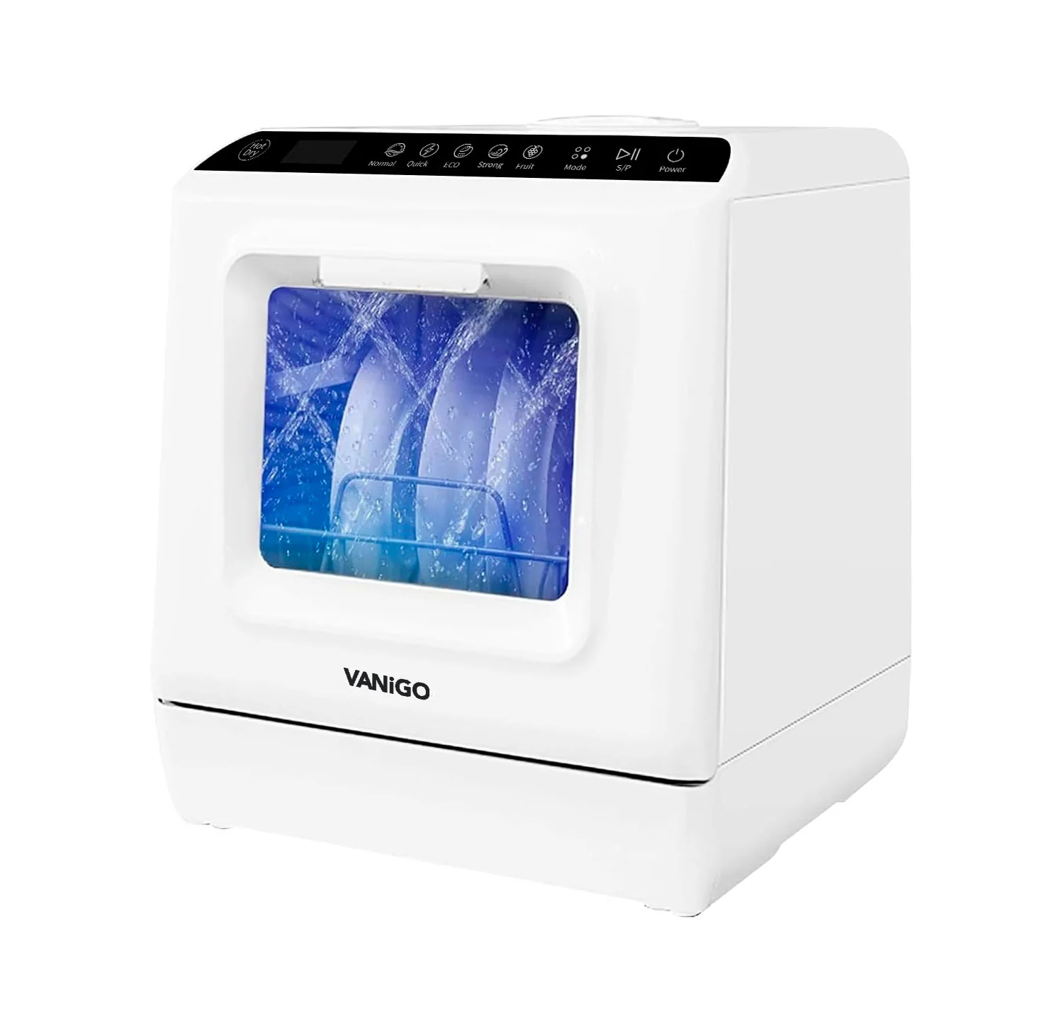 VANiGO dishwasher with water tank,countertop dishwasher with 5 washing programs, portable dishwasher can also be connected to the tap.