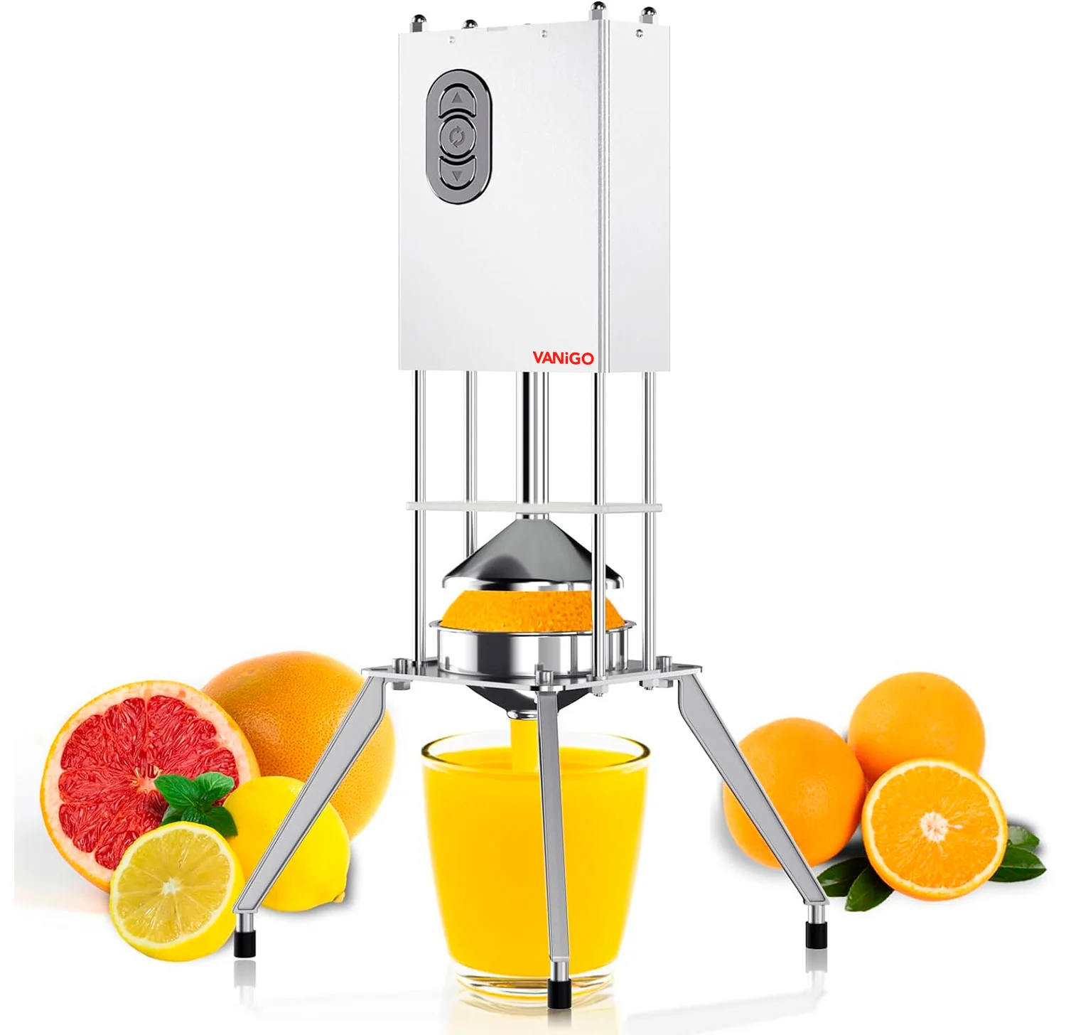 VANiGO Electric Citrus Juicer, Electric Orange Juicer, Commercial fruit juicer, Orange Juice Squeezer, stainless steel Orange Squeezer and Grapefruit Juicer, Citrus squeezer,Hand Press juice upgrade