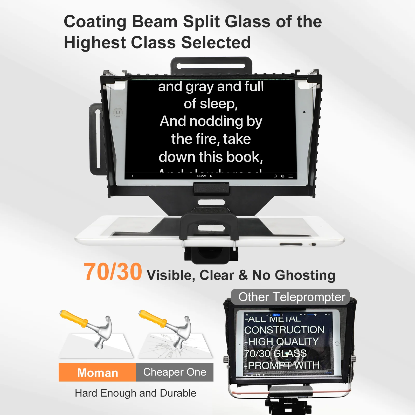 Moman MT2 Teleprompter for Video Conferencing and Recording - Image 6