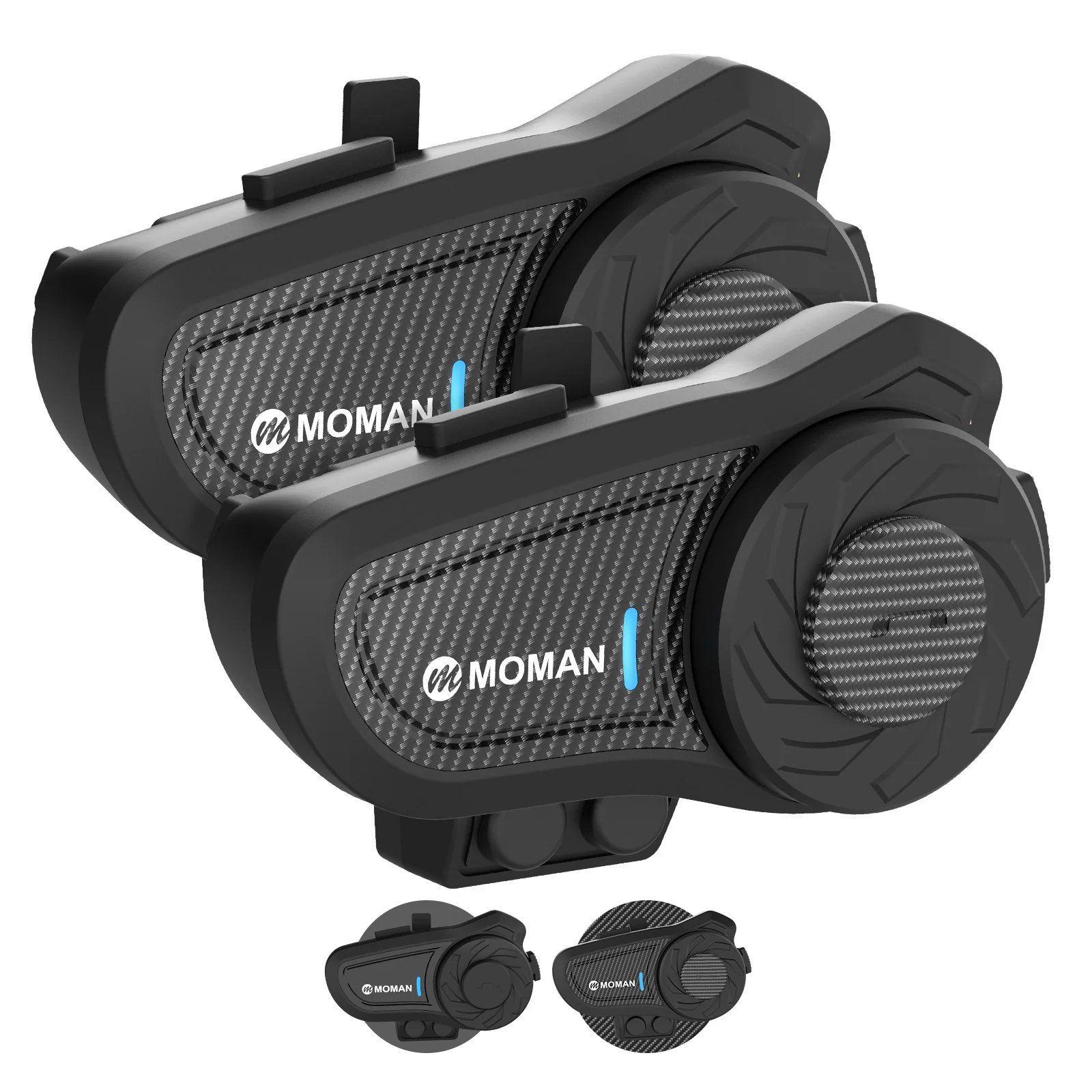 Moman H2 Pro Voice Activated Intercom for Two Motorcycle Riders, Wireless Communication, Music Share, FM Radio Featured (Single or Two Packs) - Image 15